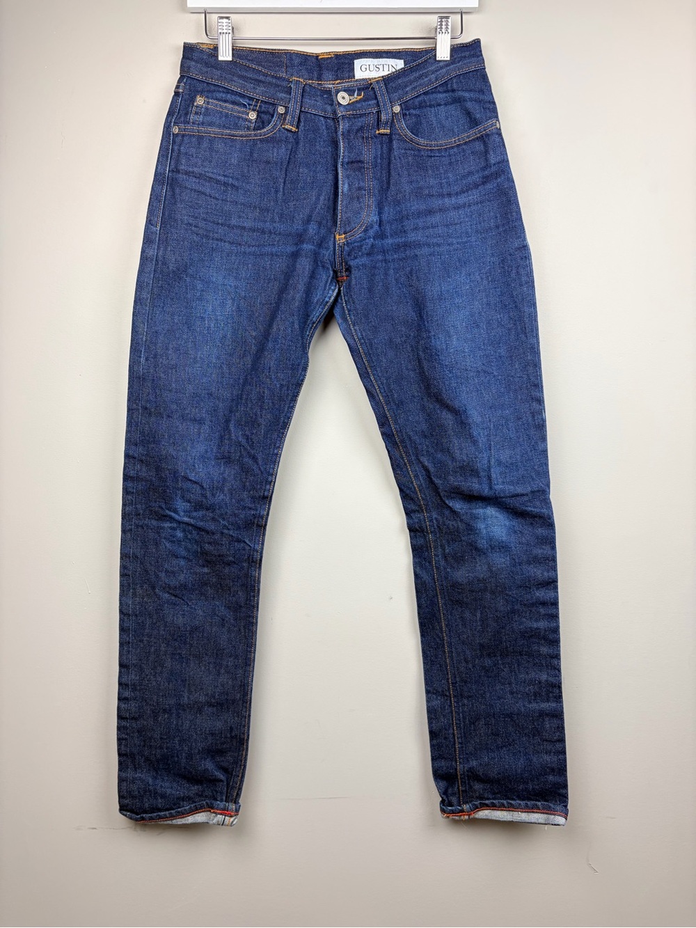 Gustin Slim Raw Selvedge Denim Jeans Men’s 31x33 Made in USA Indigo